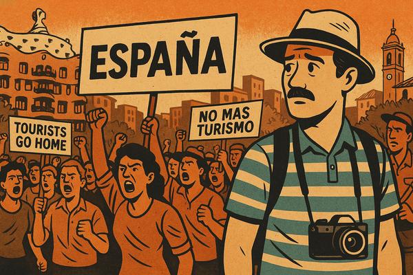 Испанцы протестуют против туристов.